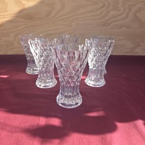 Vintage Jannette Glass Company? Cordial Juice/Bud Vases Set Of 6 Pre-owned